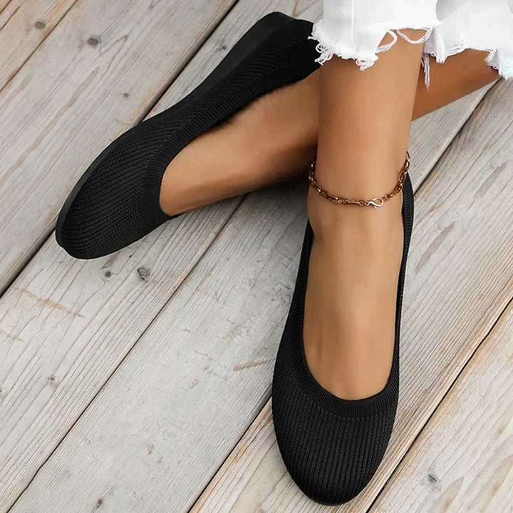 Comfortable Knitted Flats with Breathable Design for Women