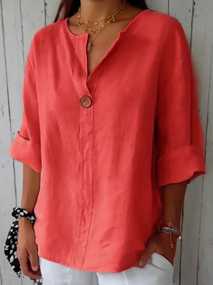 LUNA – Relaxed V-Neck Blouse