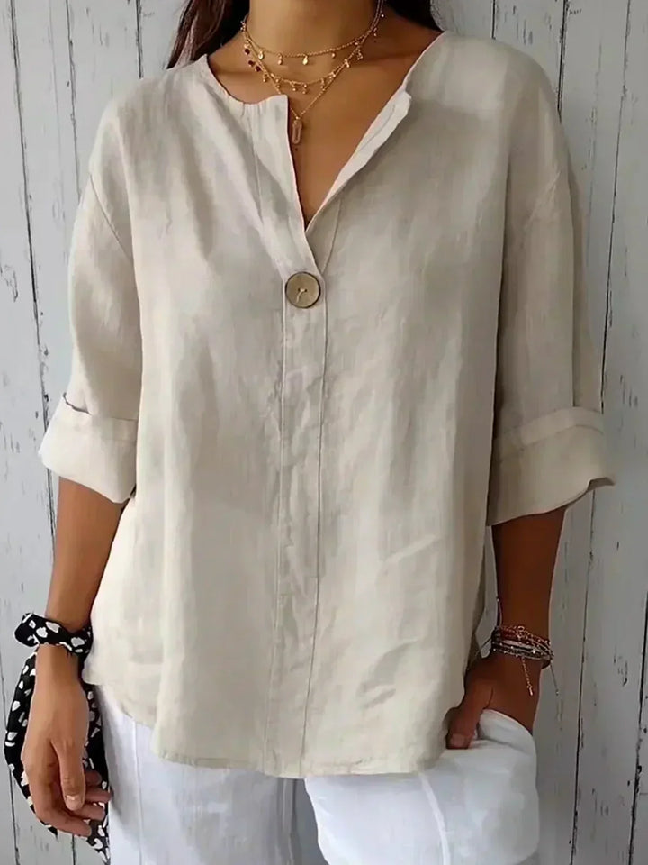 LUNA – Relaxed V-Neck Blouse