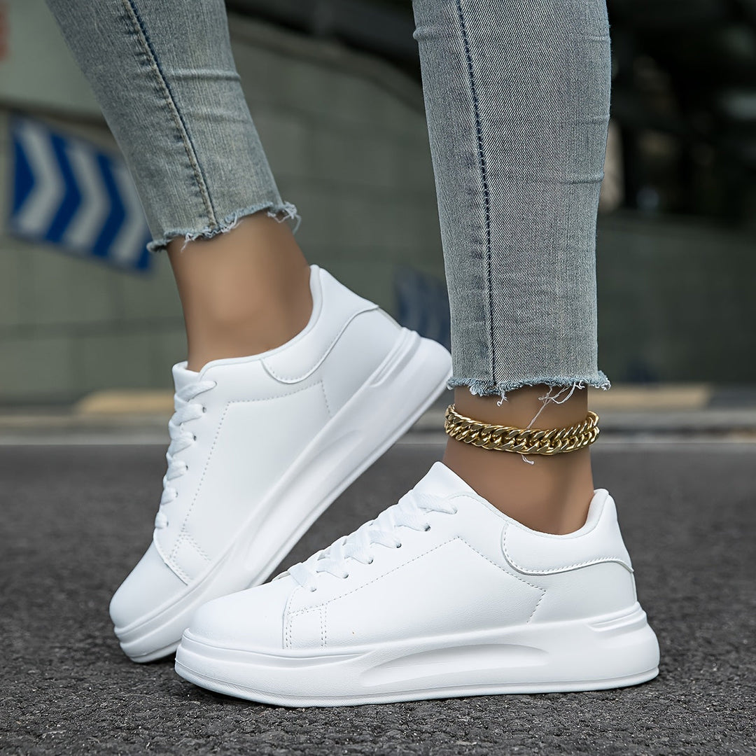 PureStep™ | Women's Clean White Leather Sneakers