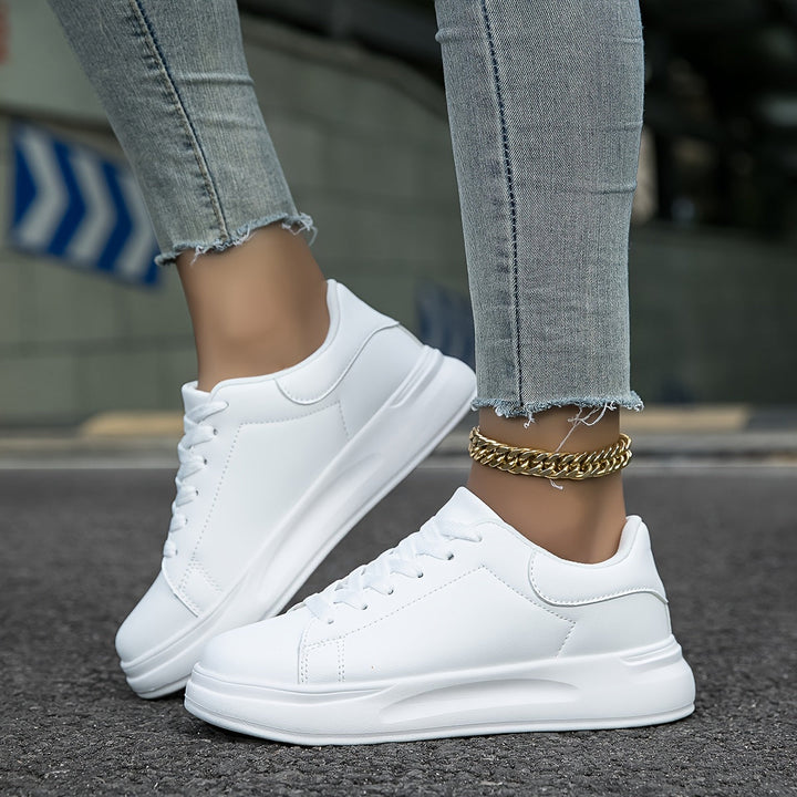 PureStep™ | Women's Clean White Leather Sneakers