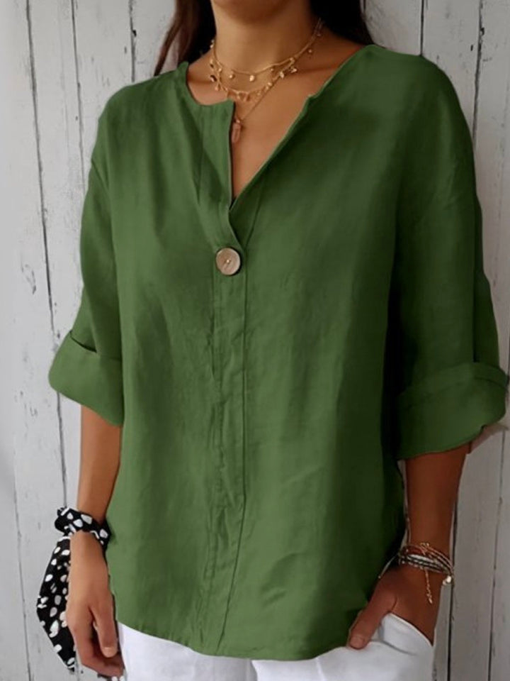 LUNA – Relaxed V-Neck Blouse
