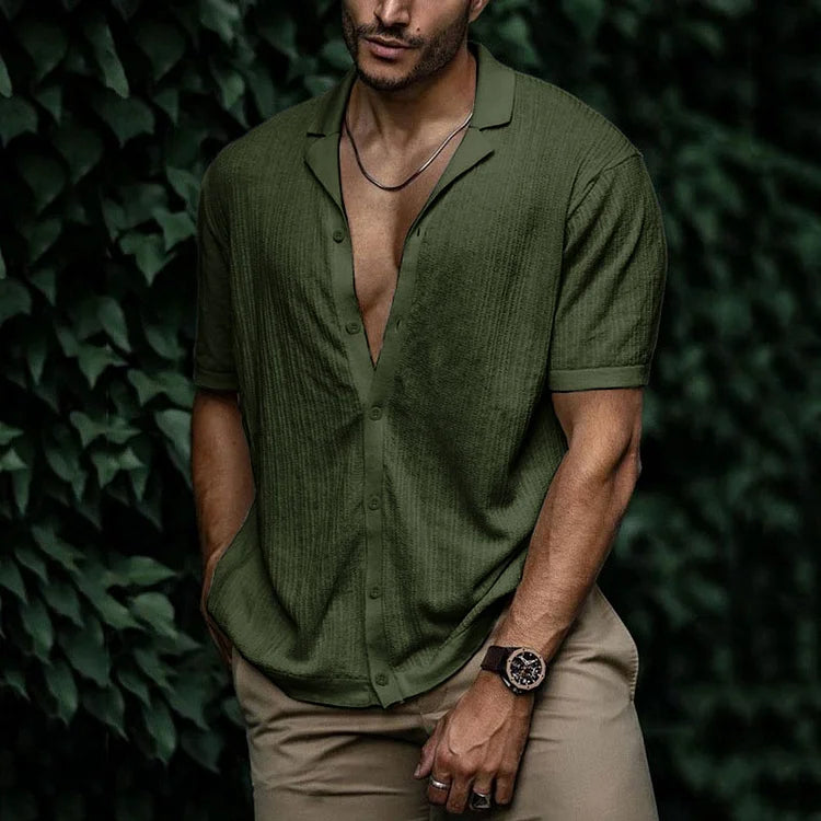 Button Down Linen Summer Shirt for Men