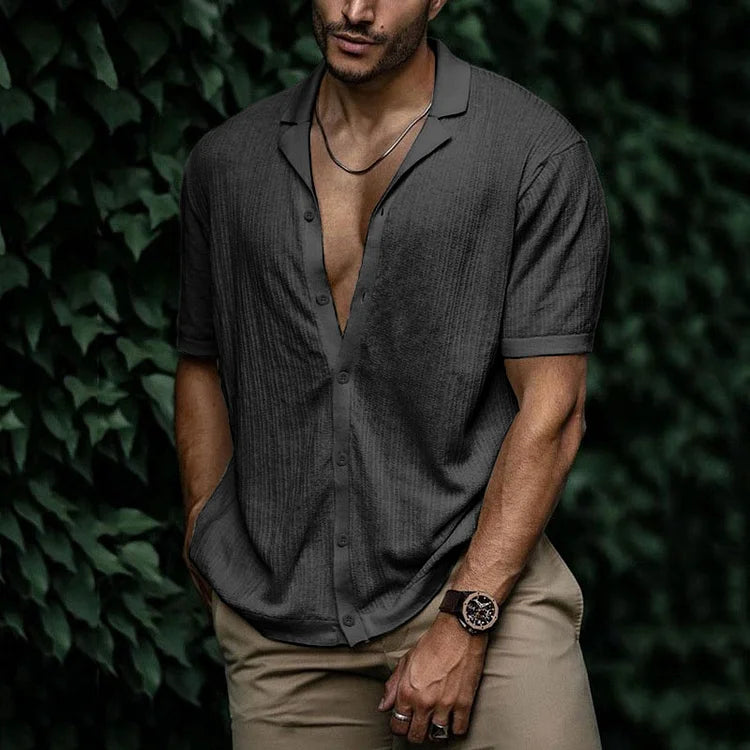 Button Down Linen Summer Shirt for Men