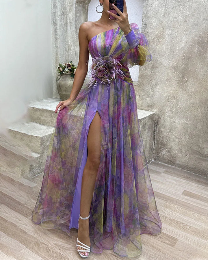 Cecelia | One Sleeve Split Dress