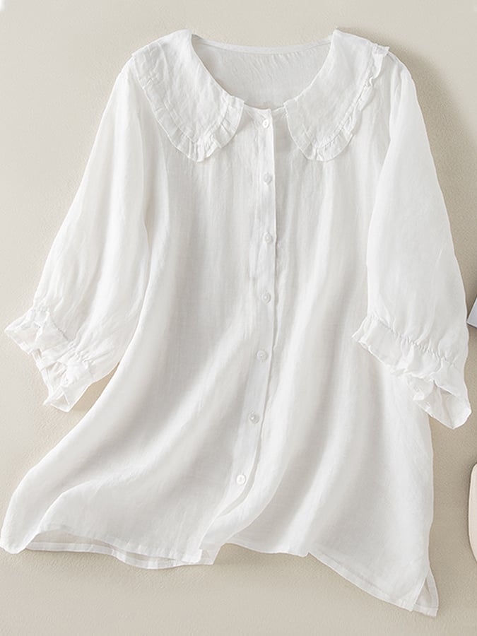 Lily – Ruffle Neck Shirt