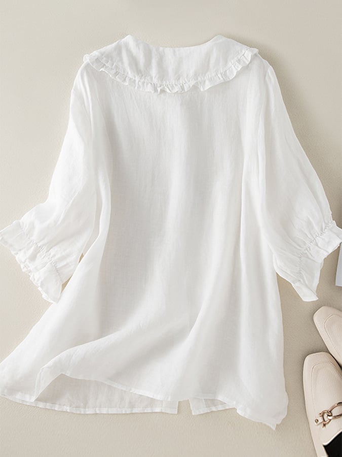 Lily – Ruffle Neck Shirt