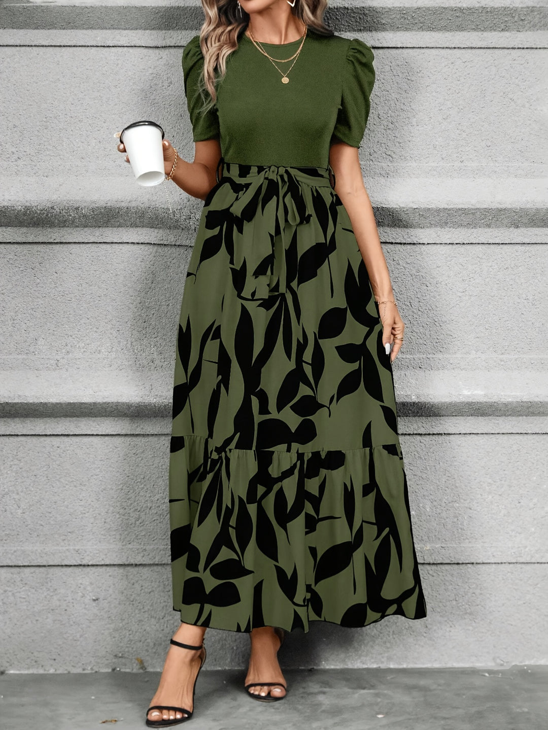 Chic Print Midi Kjole