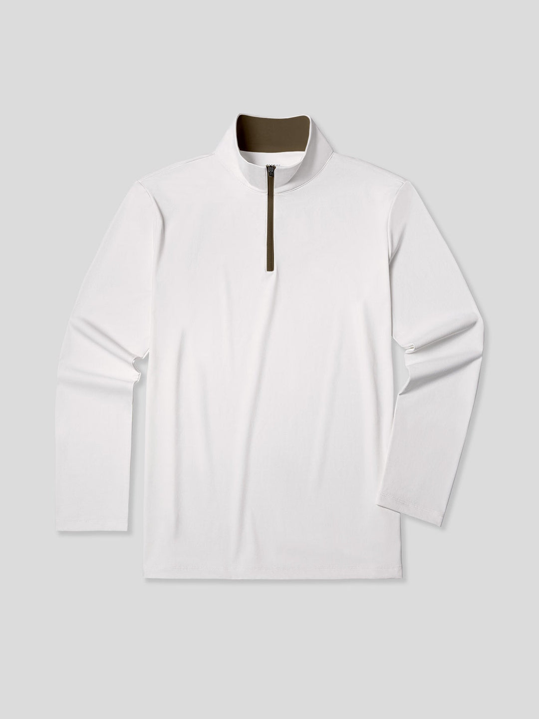 SmoothBlend Slim Fit Half Zip Mock Neck Tee: Zip Contrast Color