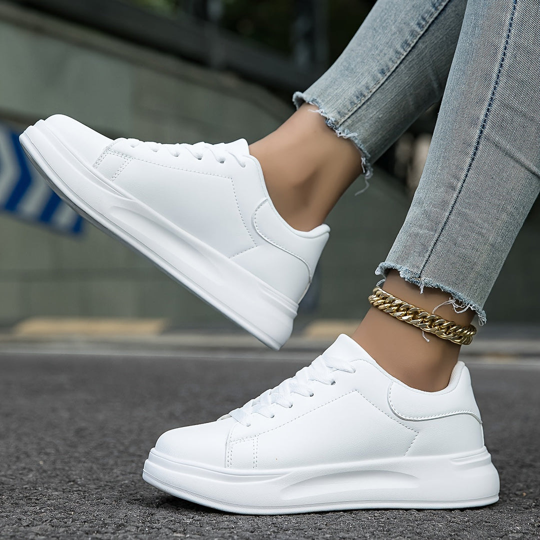 PureStep™ | Women's Clean White Leather Sneakers