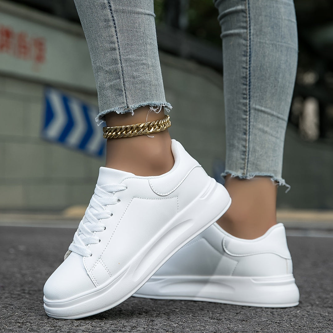 PureStep™ | Women's Clean White Leather Sneakers