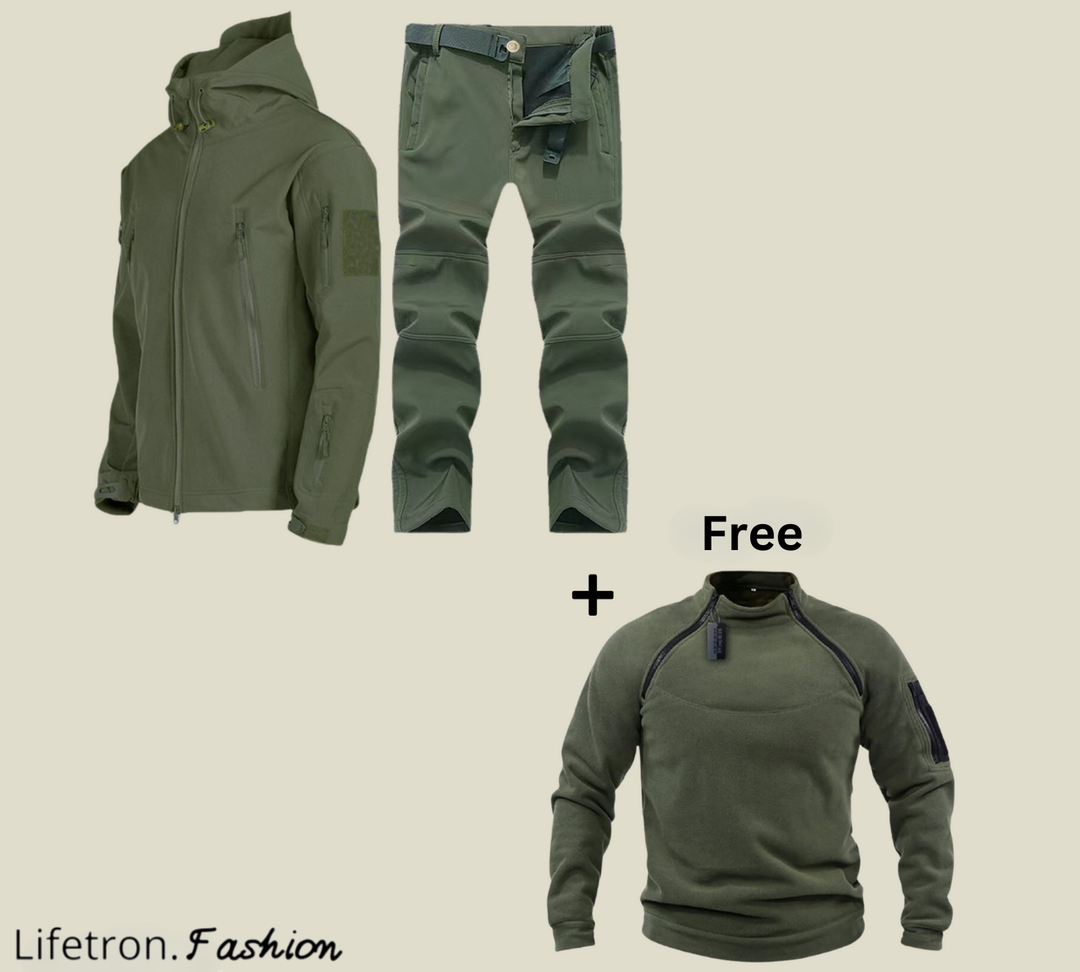 Military | Tactical Wind/Waterproof Suit + Free Fleece Sweater