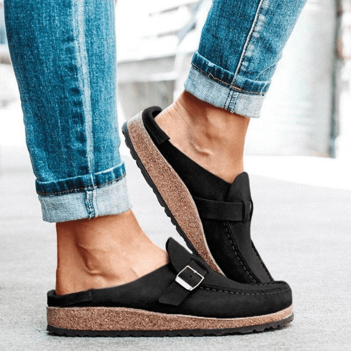 Comfortable Ergonomic Slip-On Clogs with Buckle Strap for Women