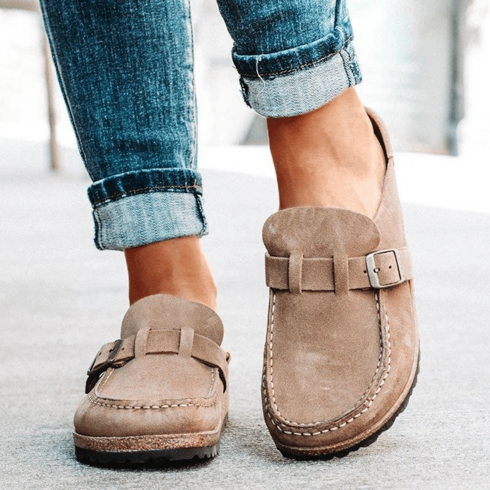Comfortable Ergonomic Slip-On Clogs with Buckle Strap for Women