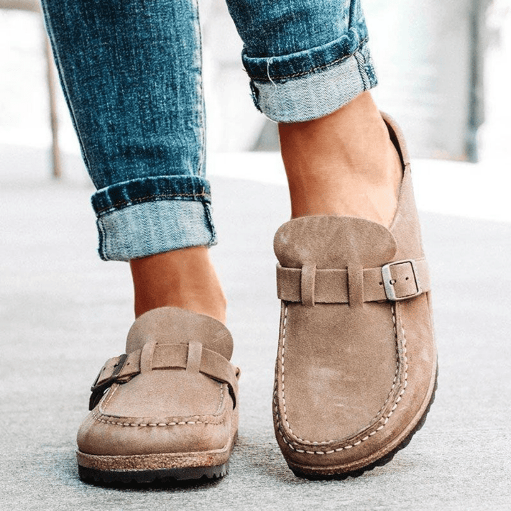 Comfortable Ergonomic Slip-On Clogs with Buckle Strap for Women