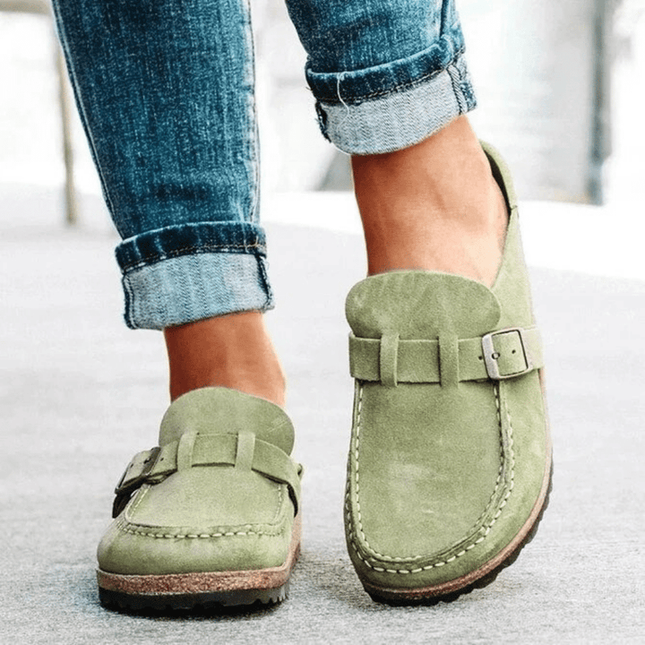 Comfortable Ergonomic Slip-On Clogs with Buckle Strap for Women