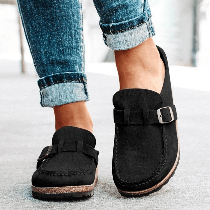 Comfortable Ergonomic Slip-On Clogs with Buckle Strap for Women