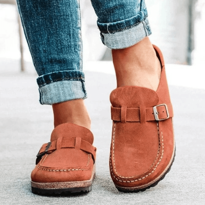 Comfortable Ergonomic Slip-On Clogs with Buckle Strap for Women