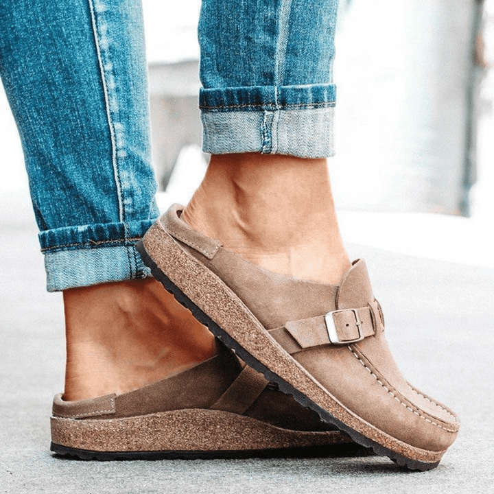 Comfortable Ergonomic Slip-On Clogs with Buckle Strap for Women