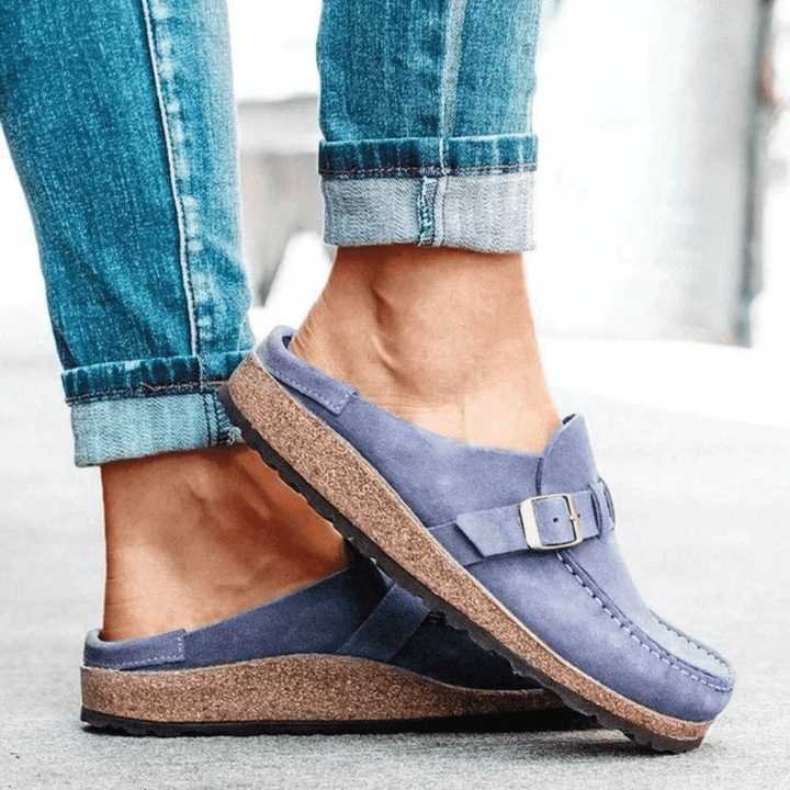 Comfortable Ergonomic Slip-On Clogs with Buckle Strap for Women