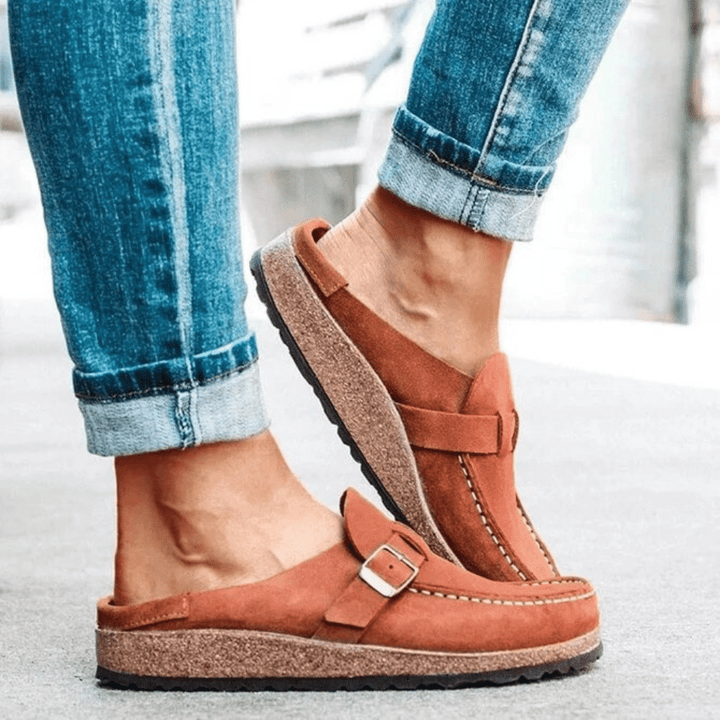 Comfortable Ergonomic Slip-On Clogs with Buckle Strap for Women