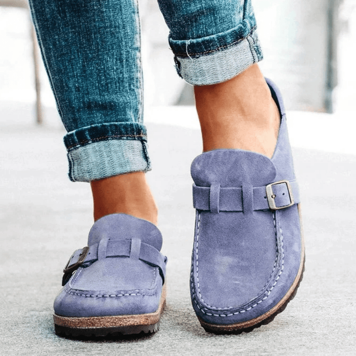 Comfortable Ergonomic Slip-On Clogs with Buckle Strap for Women