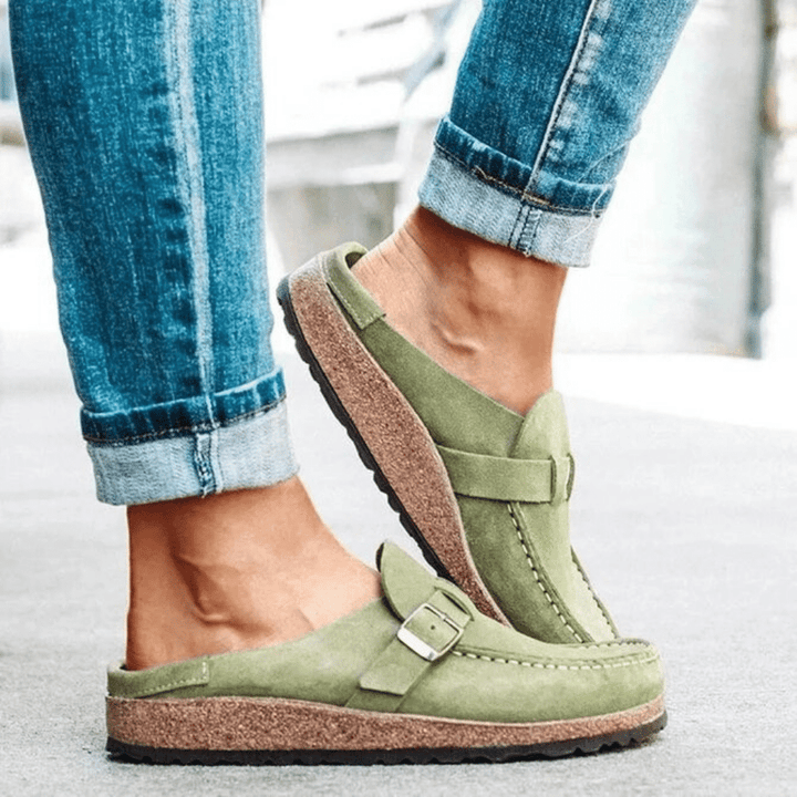 Comfortable Ergonomic Slip-On Clogs with Buckle Strap for Women