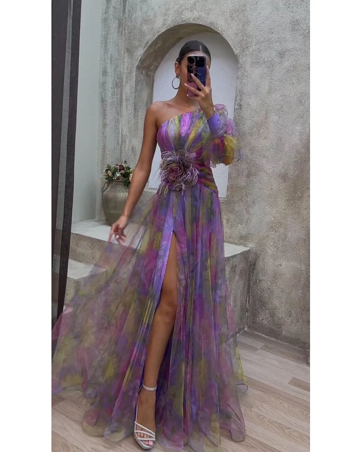 Cecelia | One Sleeve Split Dress