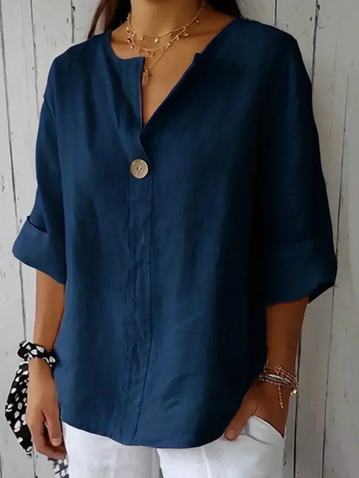LUNA – Relaxed V-Neck Blouse