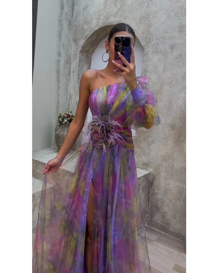 Cecelia | One Sleeve Split Dress