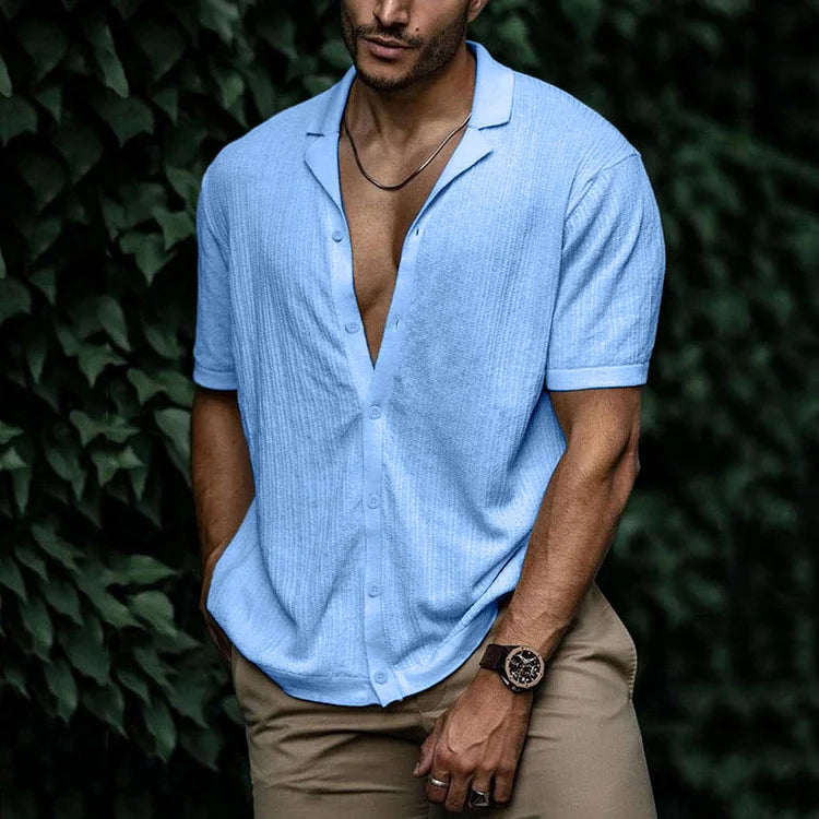Button Down Linen Summer Shirt for Men