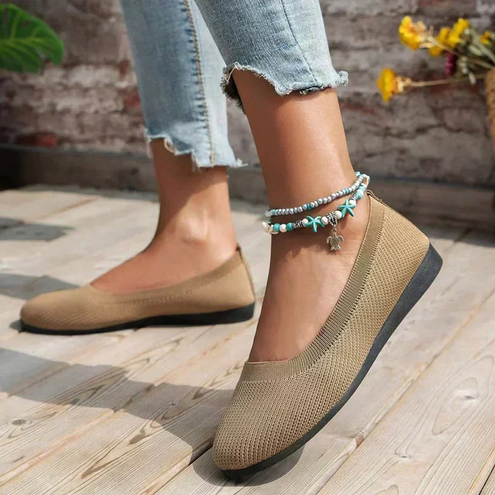 Comfortable Knitted Flats with Breathable Design for Women