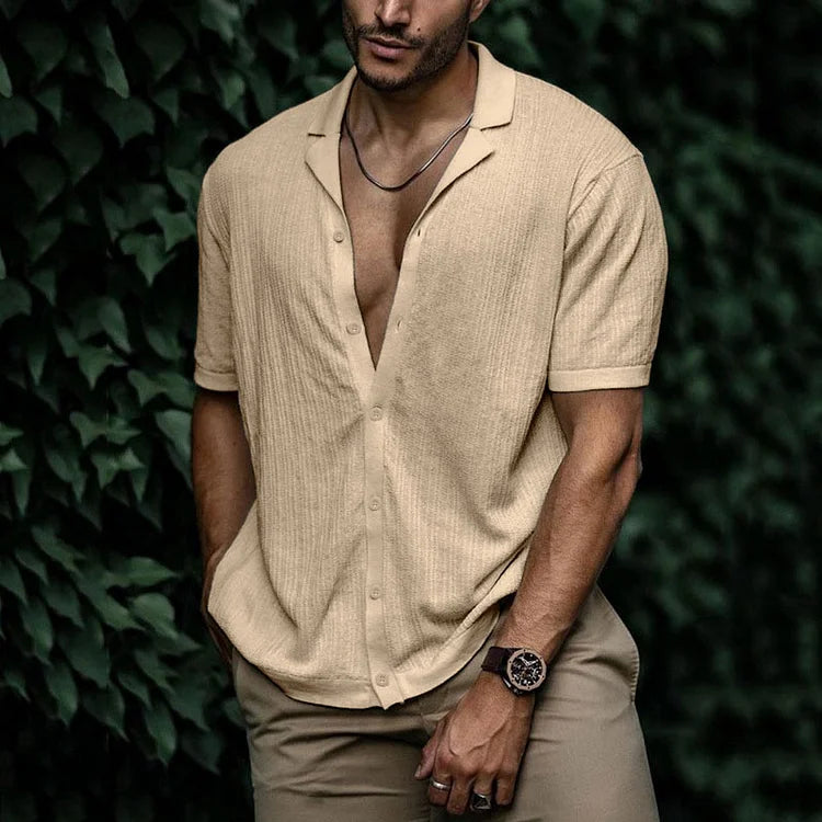 Button Down Linen Summer Shirt for Men