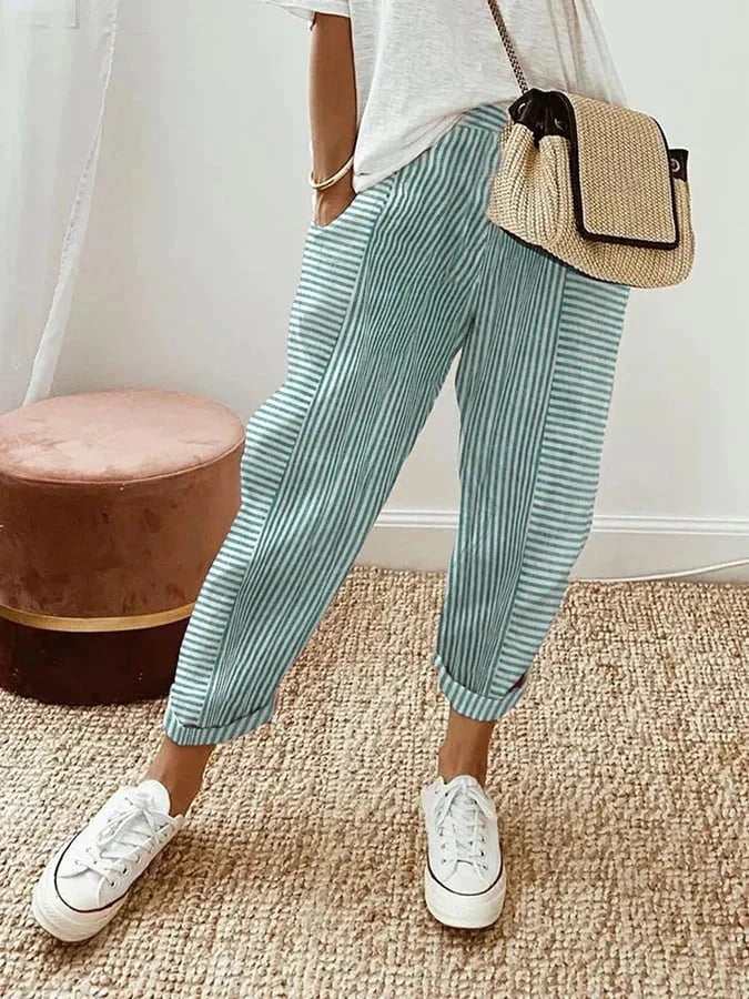 Nora Stripe Cotton Pants