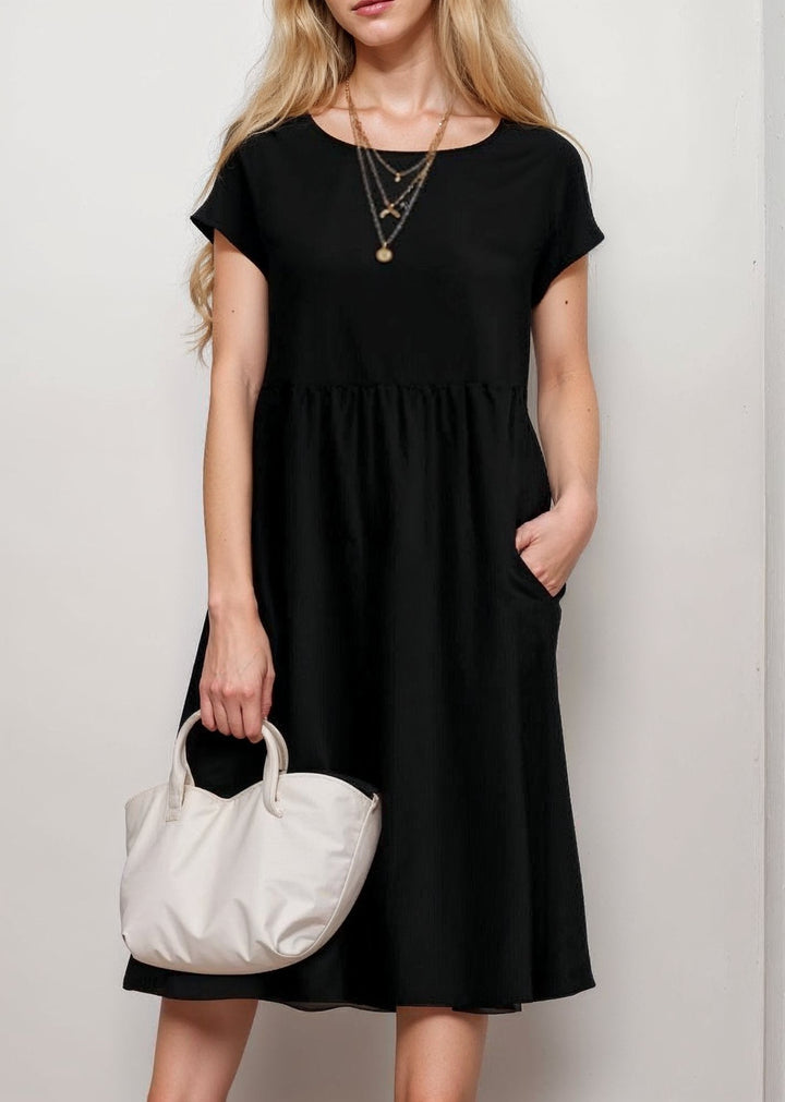 Casual Midi T-Shirt Dress | Relaxed Fit & Side Pockets | Everyday Comfort