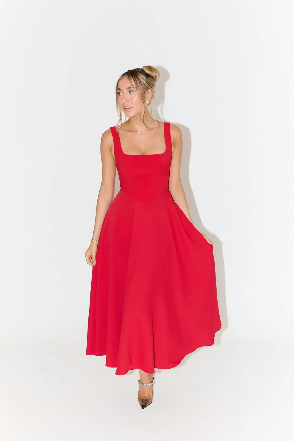 Yade | High-Waisted Midi Dress