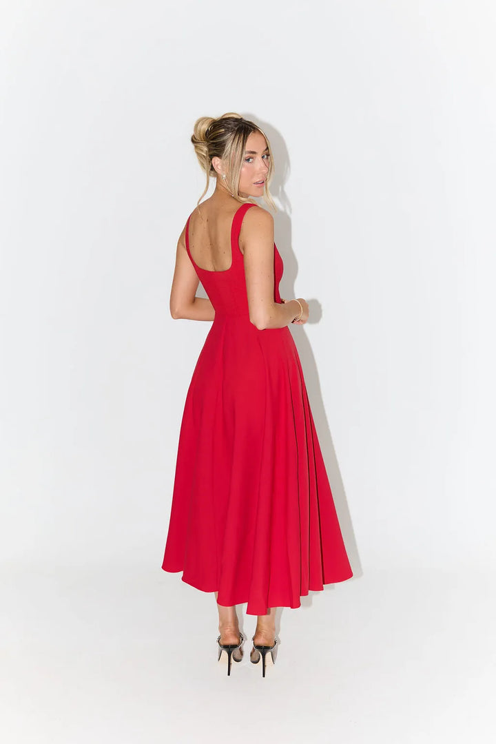 Yade | High-Waisted Midi Dress